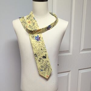 The Tie Studio Great Britain England London Yellow Map Print Tie Length 58"